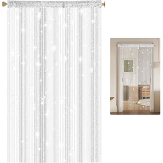 Fadenvorhang Insektenschutz 100x200cm, String Türvorhang Insektenschutz Vorhang Fliegenschutz, Fadenvorhang Balkontür, Fadengardine, Fliegenvorhang Tür, Fadenvorhangs Türvorhang, für Hochzeit, Hotel