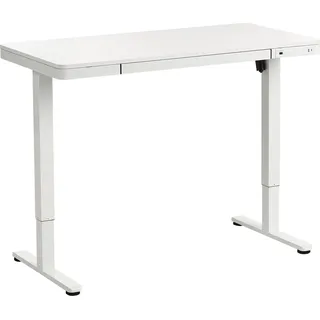 BELIANI Schreibtisch Weiß Stahl Gestell 120 x 60 cm Elektrisch Höhenverstellbar Memory Funktion USB Anschluss Sitz-Steh-Tisch Bürotisch Computertisch - Weiß