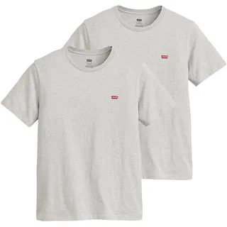 T-Shirt LEVI'S "T-Shirt Original Housemark Tee 2er Pack", Herren, Gr. XL, grau, Obermaterial: 100% Baumwolle CO., Shirts T-Shirt