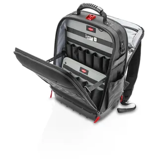 Knipex Modular X18 Werkzeugrucksack leer rot/schwarz 58 Steckmöglichkeiten 18 l