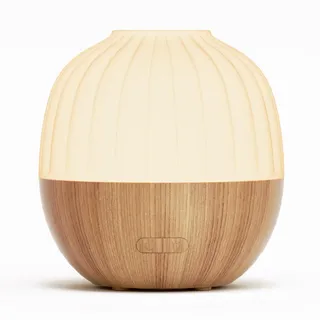 SALKING Aroma Diffuser, 300ml Diffuser für Ätherische Öle, Ultraschall Aromatherapie Diffusor mit automatischer Abschaltfunktion, Weiß Holzmaserung Diffusor für Zuhause Büro Oder Yoga