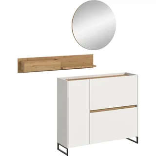 INOSIGN Garderoben-Set »EVRID, 3-teilig, Breite 140 cm, individuell stellbar & erweiterbar« best. aus: Kommode, Wandboard & Spiegel, 3 Stk. tlg.