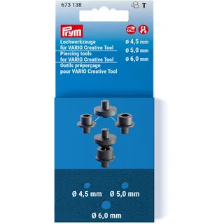 Prym 673138 Lochwerkzeuge für VARIO Creative Tool, 4,5-6,0 mm, Brüniert