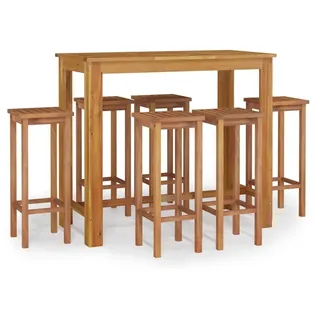 vidaXL 7-tlg. Gartenbar-Set Massivholz Akazie - Braun
