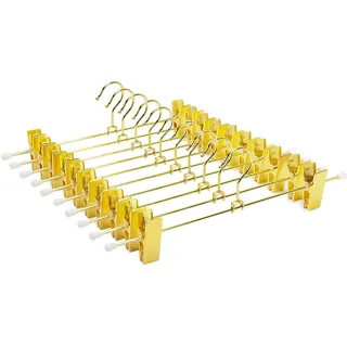 Amber Home 10 Stück 30cm Metall Kleiderbügel für Hose, Gold
