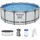 Steel Pro MAX Frame Pool Komplett-Set Ø 396 x 122 cm inkl. Filterpumpe, Abdeckplane, Poolleiter, Reparaturset