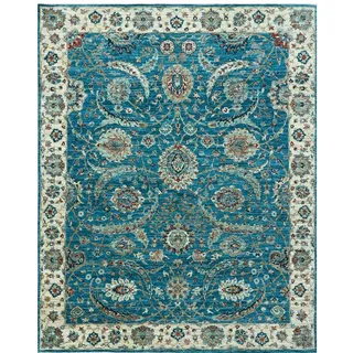 Cazaris Orientteppich , Blau , Textil , Floral , rechteckig , 250x300 cm , Care & Fair, AZO-frei, Handmade in India , in verschiedenen Größen erhältlich, leicht zusammenrollbar , Teppiche und Böden, Teppiche, Orientteppiche