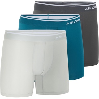 FM London (3er-Pack) Micromodal Herren-Boxershorts – weiche Anti-Scheuer-Boxershorts mit Beutel – für Sport und Alltag geeignet – feuchtigkeitsabweisende, etikettenfreie, atmungsaktive Unterwäsche