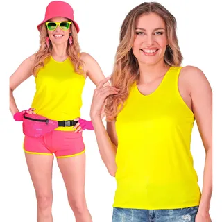 W WIDMANN MILANO Party Fashion - Tank Top Damen, Shirt, Oberteil, für 80er Jahre Mottopartys, Karneval