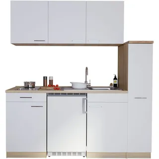 Respekta Küchenzeile 180 cm Weiß-Eiche Sonoma Sägerau