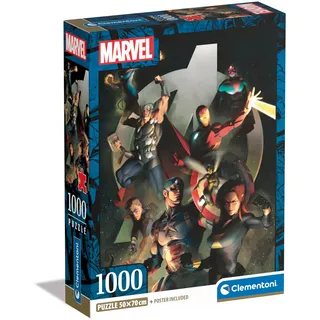 Clementoni Avengers Puzzle 1000 Teile Erwachsene - Marvel Puzzle Erwachsene in 70 x 50 cm - Puzzle Erwachsene anspruchsvoll von Clementoni 39809