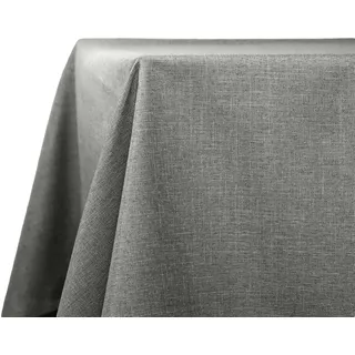 Decomira Tischdecke wasserabweisend Leinen-Optik | Fleckschutz, abwaschbar | Garten-Tischdecke Outdoor, Tischtuch Esstisch | Dunkelgrau - 90x90 cm
