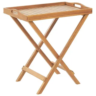 Beliani Gartentisch Massivholz 68 x 68 x 73 cm Braun