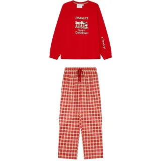 Women'secret Damen Pijama Largo Snoopy Wild Red Collection Schlafanzug, Rot, XS