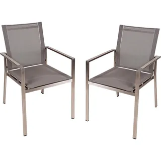 Garden Pleasure SIENNA Stapelstuhl 56 x 64 x 85 cm grau 2 St.