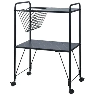 [en.casa] Servierwagen Austrheim 73x50x33cm Schwarz