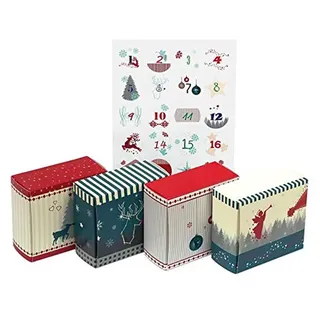 ROTH Adventskalender 24 Adventsboxen "Nordic" zum Befüllen - Weiß