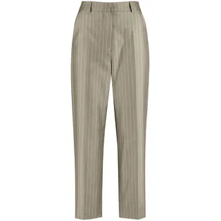 Taifun Damen Feine 7/8 Hose mit Nadelstreifen Straight Fit gestreift 7/8 Länge New Sage Gemustert 42