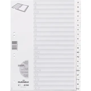 Durable Durable, Ordnerregister A4 A-Z 20tlg ws geprägte Taben