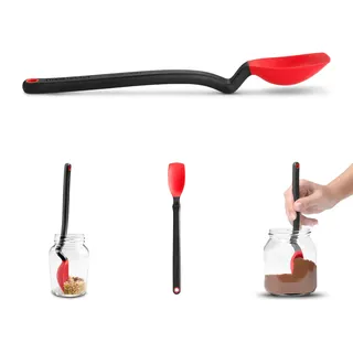 Dreamfarm Mini SUPOON Silikon Kochlöffel | Rot | Flexibler Kochlöffel Kunststoff | Einfaches auskratzen und abmessen von Zutaten | Hitzebeständig bis 250°C | Spülmaschinenfest | BPA frei