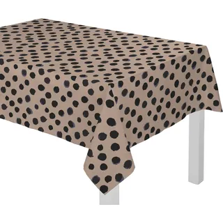 Tischdecke ADAM "Dots", lila, B:250cm L:145cm, Bio-Baumwolle, Leinen, Tischdecken, Tischdecke, aus Leinen und Bio-Baumwolle