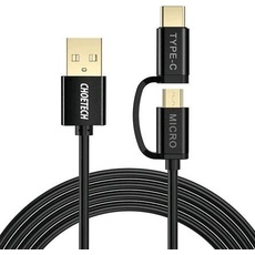 Choetech 2in1 USB cable USB-C / Micro USB,  (black) (1.20 m), USB Kabel