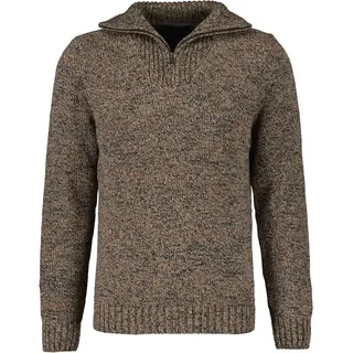 Troyer RAGMAN, Herren, Gr. 54, grau (taupe, grau mouliniert, 187), Strick, 100% Baumwolle, hoch geschlossener Ausschnitt, Pullover Troyer