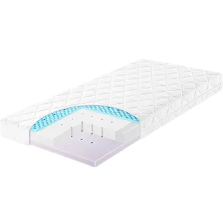 Julius Zöllner Kindermatratze , Weiß , Textil , rechteckig , 70x140 cm , Hohenstein, Made in Germany, Oeko-Tex® Standard 100 , Bezug abnehmbar/waschbar, für Hausstauballergiker geeignet, klimatisierte Belüftungskanäle, optimale Belüftung, atmungsaktiv, schadstoffgeprüft, alternative Größen erhältlich, Wendematratze , Babymöbel & Kindermöbel, Babyzimmer, Babymatratzen