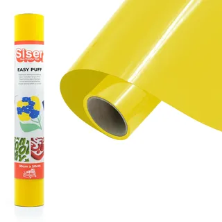Siser Easy Puff - Thermotransfer-Vinyl Gelb 50 x 30 cm, Thermotransfer-Vinyl 3D-Effekt, für Schneideplotter