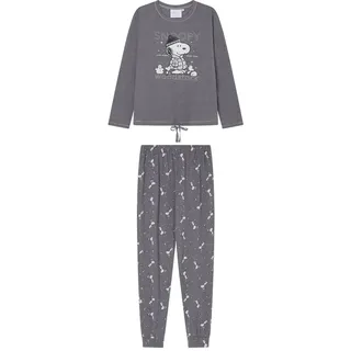 Women'secret Snoopy Collection Pyjama lang, Grau, Größe S für Damen
