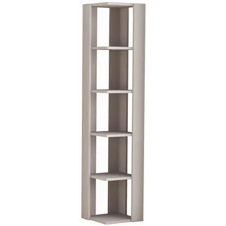 Hanah Home Modernes Bücherregal in Hellmokka, 160,8 cm | 100% melaminbeschichtet, 18 mm stark, Wandmontage, skandinavisches Design