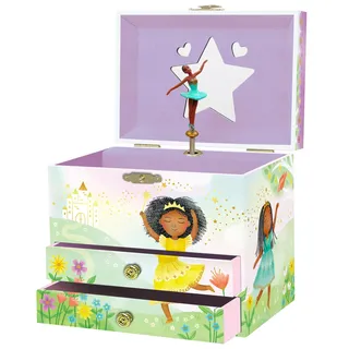 Giggle & Honey® Schwarze Ballerina Kindergeburtstag Gastgeschenke Mädchen – Musik Box Schmuckkästchen mit 2 Schubladen & Spieluhr – Kleine Geschenke für Kinder & Ballerina