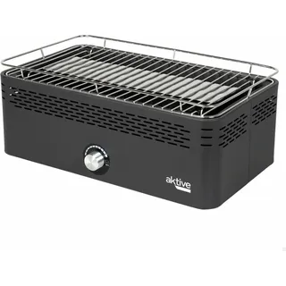 Tragbarer rauchfreier Holzkohlegrill Aktive 45 x 19 x 28 cm - Schwarz