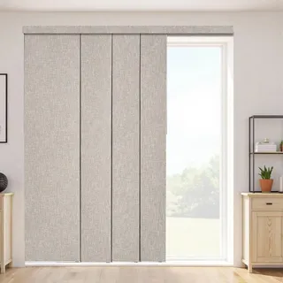 Vevor Flächenvorhänge, ausziehbare Schiene von 116 cm bis 218 cm (B), zuschneidbare Flächenvorhänge bis 243 cm (H), Verdunkelungs-Schiebegardinen für Schiebetüren Terrassentüren Braun