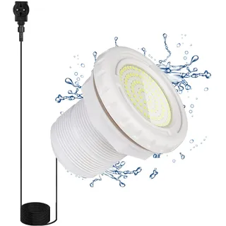 KOLLNIUN LED Poolbeleuchtung für Aufstellpool,pool lichter unterwasser,Unterwasserbeleuchtung ,Schwimmbad Licht,12W Weißes,für Stahlrahmen & Stahlwandpool,IP68 Wasserdicht 7m Kabel,12V