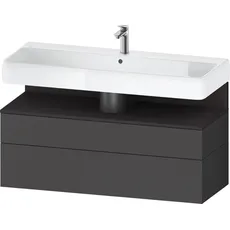 Duravit Qatego Waschtischunterbau, 1 Auszug und 1 Schublade, 1190x470x590mm, Nische Graphit Supermatt, QA4396080, Farbe: Graphit Matt/mit Nischenbeleuchtung