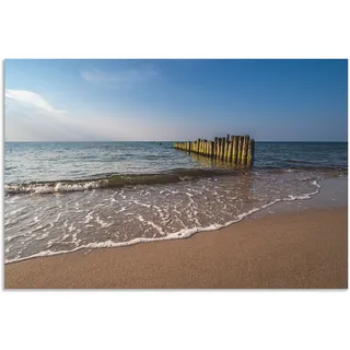 Artland Alu-Dibond-Druck »Buhnen an Küste Ostsee bei Graal«, Strandbilder, (1 St.), für Innen- und Außenbereich geeignet, Outdoorbild, blau