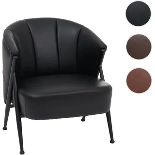 Sessel HWC-P30, Polster-/Cocktail-/Clubsessel Lounge Chair Vintage Retro Industrial Metall Kunstlede