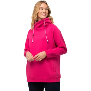 Ulla Popken Damen Basic Zweifarbige Kordel Sweatshirt, Magentapink, 54-56 EU