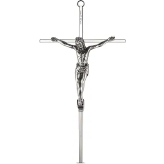 achibang Kruzifix Jesus Wandkreuz 24 cm Antiksilber
