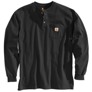 CARHARTT Workwear Pocket Henley Langarmshirt, schwarz, M