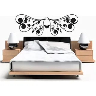 Ambiance-Live Wandsticker, Motiv: Kopfteil und Schmetterlinge, 55 x 160 cm, Dunkelgrau