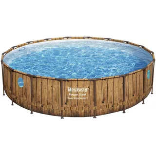 Bestway Pool SET Vista Series 56977 , Braun , Metall, Kunststoff , Mosaik , 122 cm , RoHS , Freizeit & Co, Pools & Wasserspass, Aufstellpools