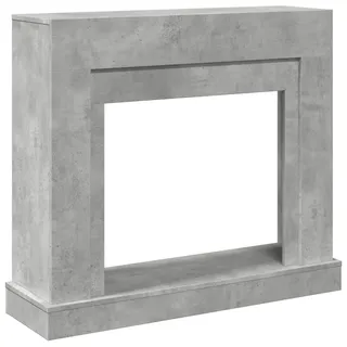 vidaXL Kaminumrandung Betongrau 100x30x87,5 cm Holzwerkstoff