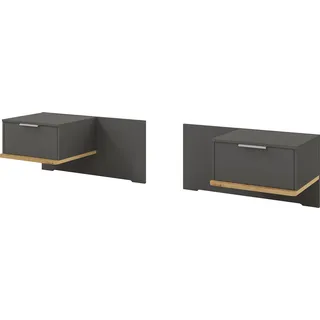 Musterring Nachtschrank »Isabelle« Wird als Paar geliefert, Set bestehend aus 2 Konsolen, Unterboden in Eiche, B90 x H43 x T47 cm, grau