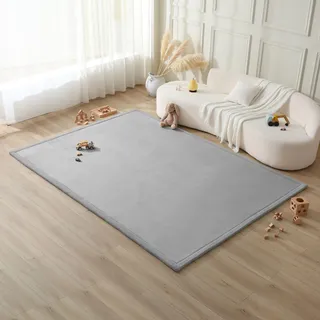 Hakuna Matte Wolkenweiche Spielmatte Baby 280x200x2,5cm, Grau– Teppich für Kinderzimmer mit hochwertigem Memory-Schaum – Krabbelmatte Baby mit Rutschfester Unterseite – Krabbeldecke, Tatami Matte