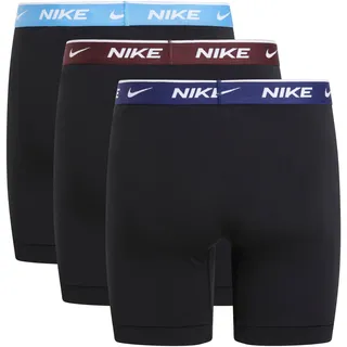 Boxershorts NIKE UNDERWEAR "BOXER BRIEF 3PK", Herren, Gr. S (46), 3 Stk., blk, uni be, be vod, burg crush wb, Jersey, Obermaterial: 95% Baumwolle, 5% Elasthan, kontrastfarbene Details, unifarben, körpernah, Unterhosen Boxershorts, mit NIKE Logo-Elastikbund