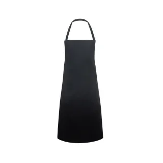Karlowsky Basic Latzschürze, 75 x 100 cm, Schürze mit Bändern aus Schürzenstoff, mit Nahtsicherung, Farbe: schwarz