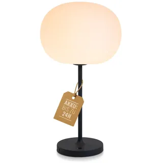 8 seasons LED Akku Tischlampe, 42 cm groß, innen & außen - Glowing Elegance | dimmbar, wetterfest, kabellos, Design Tischleuchte Outdoor, USB-C, aufladbar, Licht warmweiß - Terrasse, Garten & Indoor