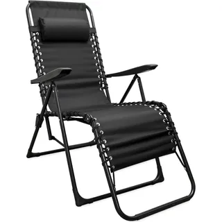 3.09 Relax Stuhl mit Kopfpolster / Relaxsessel - 1 Stück - Farbe: schwarz - Schwarz